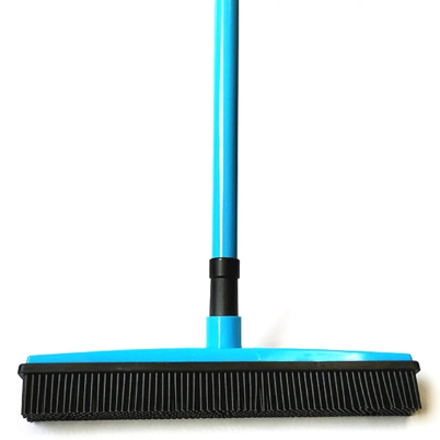 TidyUps Dual Rubber Broom with Handheld Brush ,Blue